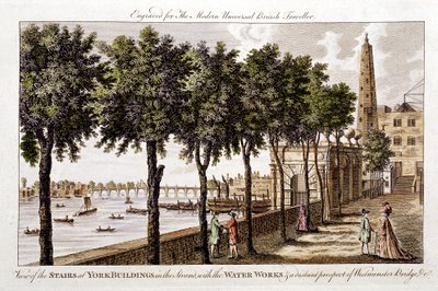 Waterwerken bij York Buildings, Strand, die water leveren aan Londen vanuit de Theems, 1790 door Unbekannt