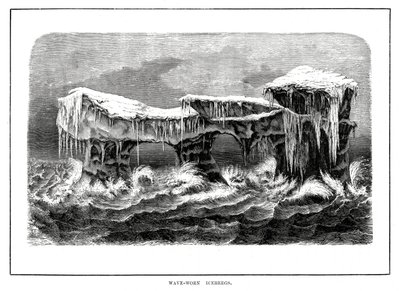 Door golven afgesleten ijsbergen, 1877 door Unbekannt