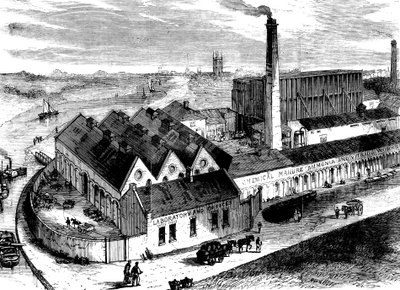 Webbs chemische fabriek, Diglis, Worcestershire, ca. 1860 door Unbekannt