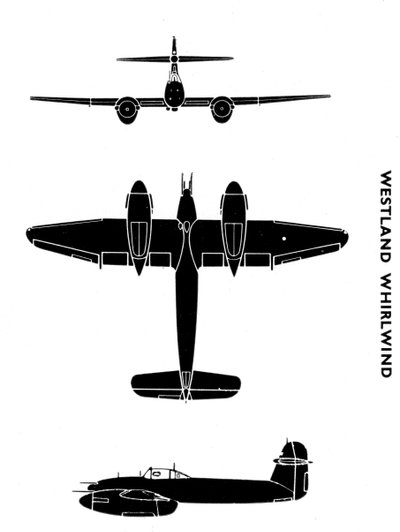 Westland Whirlwind, 1941 door Unbekannt