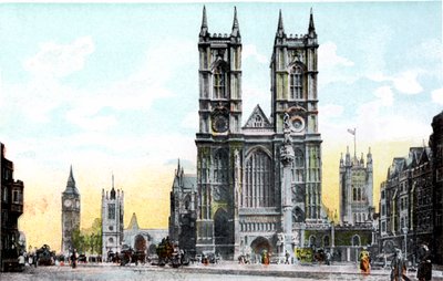 Westminster Abbey en Big Ben, Londen, 20e eeuw door Unbekannt