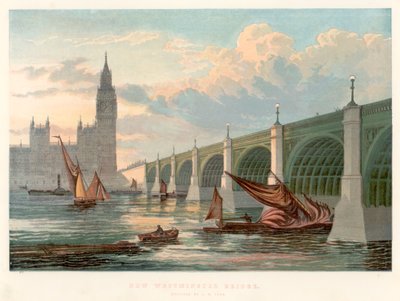 Westminster Bridge, Londen, gezien vanaf de zuidelijke oever van de Theems, 1858 door Unbekannt