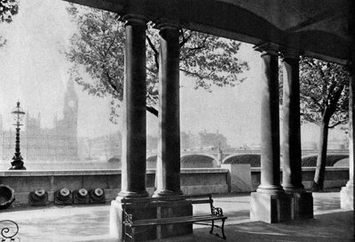 Westminster Bridge en Big Ben vanaf het terras van St Thomas