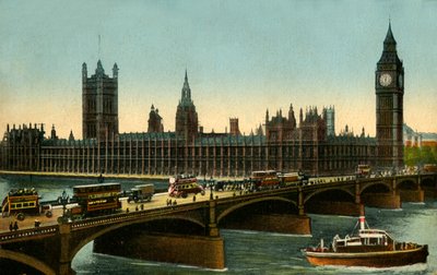 Westminster Bridge en de Houses of Parliament, Londen, c1910 door Unbekannt