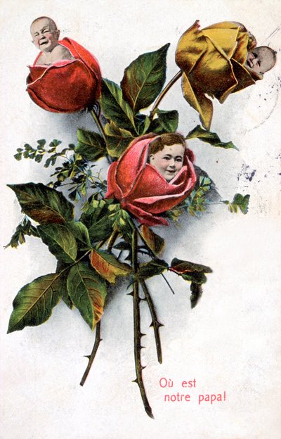 Waar is onze vader, Franse ansichtkaart, ca. 1900 door Unbekannt