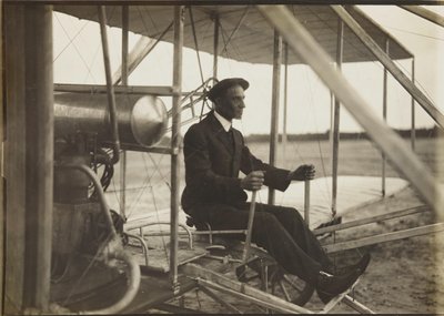 Wilbur Wright in de vlieger door Unbekannt