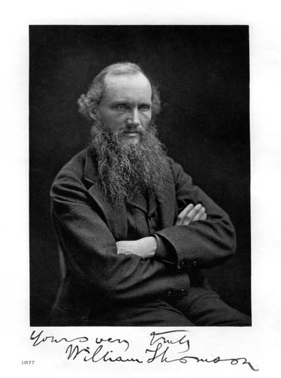 William Thomson, Lord Kelvin, Iers-Schotse wiskundige, natuurkundige en ingenieur, 1877 door Unbekannt