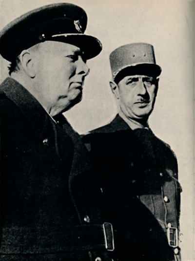 Winston Churchill en Generaal De Gaulle, juni 1940, 1945 door Unbekannt