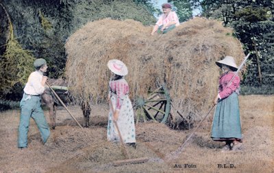 Met het hooi, c1900 door Unbekannt