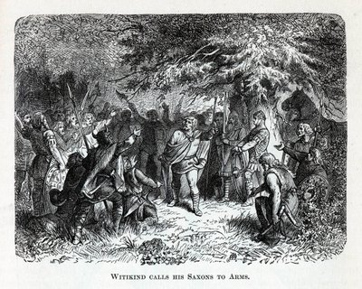Wittekind roept zijn Saksen op tot wapens, 1882 door Unbekannt