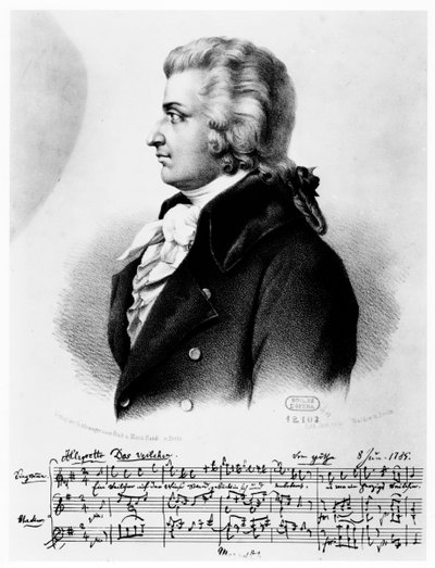 Wolfgang Amadeus Mozart 1756-1791, ca. 1790 door Unbekannt