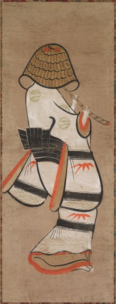 Vrouw als een Rondreizende Monnik: Onna Komuso Otsu-e, laat 1600s-vroeg 1700s door Unbekannt