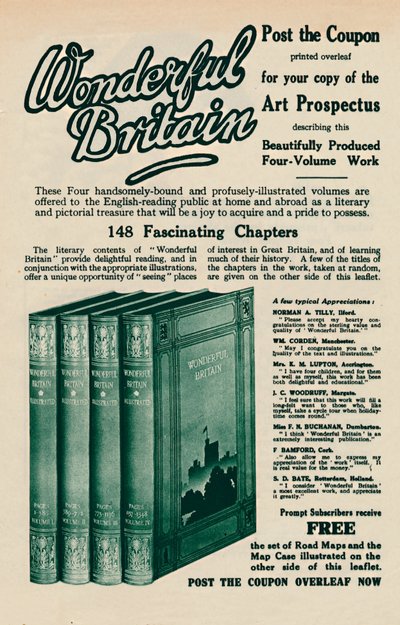 Advertentie voor het boek Wonderful Britain door Unbekannt
