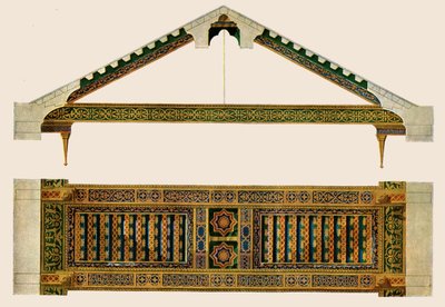 Houten plafond in het schip van de Kathedraal van Monreale, Palermo, Sicilië, Italië, 1928 door Unbekannt
