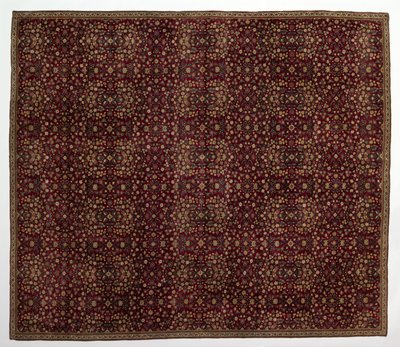 Wollen tapijt met millefleurs decoratie, begin 1600s door Unbekannt