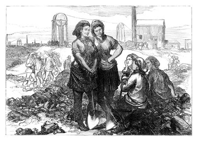 Werkmeisjes bij de Wigan Collieries, eind 19e eeuw door Unbekannt