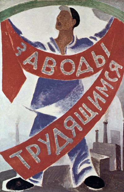 Arbeiders naar de fabrieken, 1920 door Unbekannt