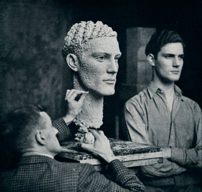 Werken aan een portret van Mr. Duncan Guthrie, ca. 1935 door Unbekannt