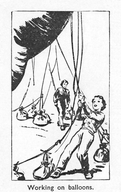 Werken aan ballonnen, 1940 door Unbekannt