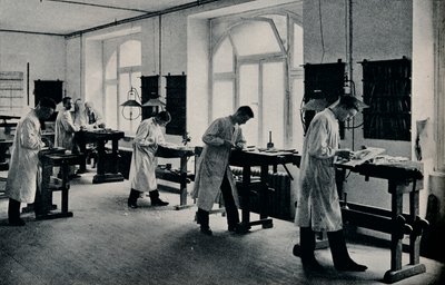 Werkplaats van de Kunst- en Ambachtsschool, Flensburg, Duitsland, ca. 1908 door Unbekannt