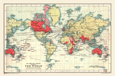Wereldkaart met het Britse Rijk, 1902 door Unbekannt