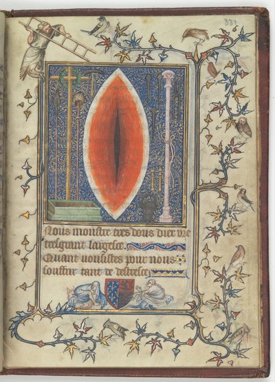 Wond van Christus uit het Psalter en Gebedenboek van Bonne de Luxembourg, ca. 1345 door Unbekannt