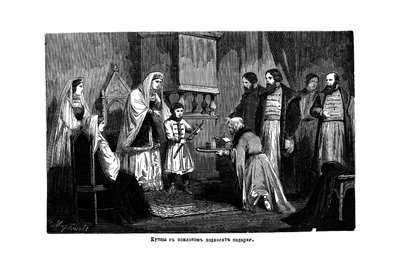 Jonge Peter de Grote ontvangt geschenken van de kooplieden, 1875 door Unbekannt
