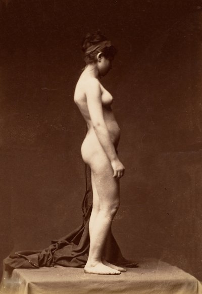 [Jonge Vrouw, Naakt, Volledig Figuur in Profiel], 1860s door Unbekannt