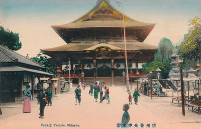 Zenkoji Tempel, Shinshu, ca. 1900 door Unbekannt