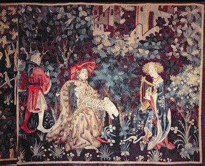Het Concert, Wandtapijt uit Arras, 1420 door Unbekannt Unbekannt