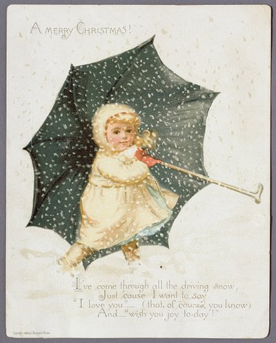 Vrolijk Kerstfeest, kerstkaart, 1888 door Unbekannt Unbekannt