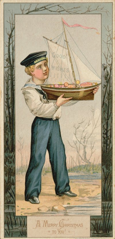 Vrolijk Kerstfeest voor jou, kerstkaart, 1879 door Unbekannt Unbekannt