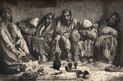 Een opiumhol in Centraal-Azië, illustratie uit 