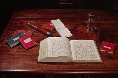 Boeken op het bureau van Charles Darwin door Unbekannt Unbekannt