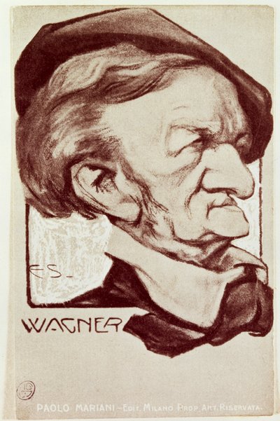 Karikatuur van Richard Wagner, uitgegeven door Edit. Milano Prop Art Reservata door Unbekannt Unbekannt
