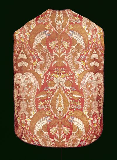 Kazule, kantpatroon zijde, Frans, ca. 1720 door Unbekannt Unbekannt