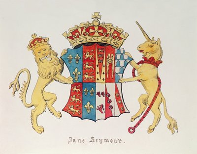 Wapenschild van Jane Seymour (c.1509-37), derde vrouw van Koning Henry VIII van Engeland (1491-1547) door Unbekannt Unbekannt