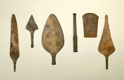 Koperen werktuigen, Harappa, 2300-1750 v.Chr. door Unbekannt Unbekannt
