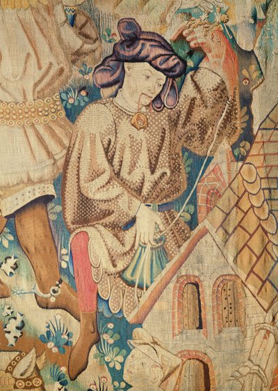 Detail van een van de Devonshire Jachttapijten, Arras 1425-50 door Unbekannt Unbekannt