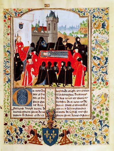 Fr 2691 f.11 Begrafenis van Karel VI van Frankrijk in 1422 met de Hertog van Bedford als hoofdrouwdrager en leden van het Parijse Parlement door Unbekannt Unbekannt