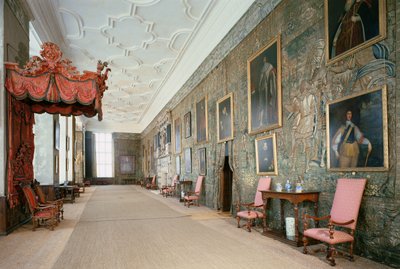 Hardwick Hall, Interieur van de Lange Galerij, Derbyshire, VK door Unbekannt Unbekannt