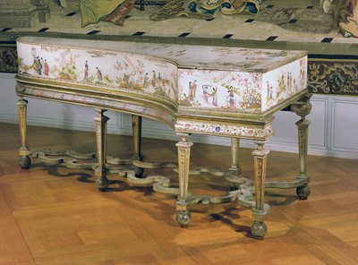 Klavecimbel, Chinoiserie figuren op witte lak achtergrond door de Dagly Werkplaats, mogelijk Gerard Dagly, 1710 door Unbekannt Unbekannt