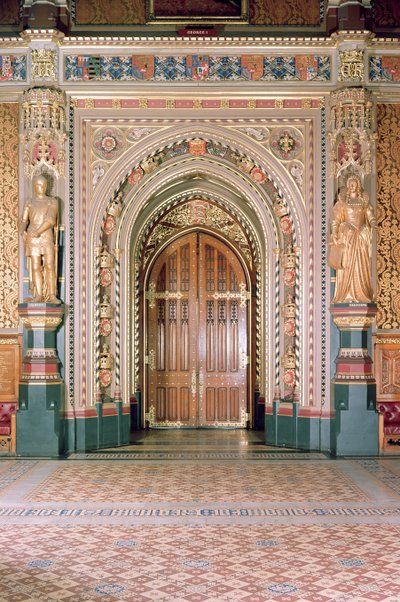 Houses of Parliament, ingang naar de Robing Room, Royal Gallery, ca. 1841, Sir Charles Barry & Augustus Pugin, Westminster, Londen, VK door Unbekannt Unbekannt
