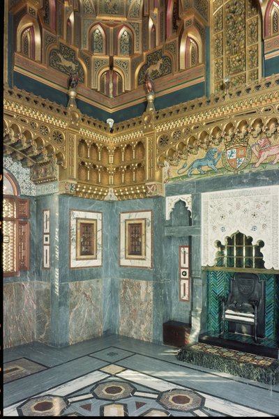 Interieur, Cardiff Castle, Wales, gebouwd c.1875 door Unbekannt Unbekannt