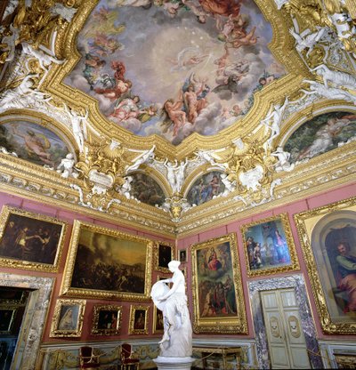 Interieur van Sala di Giove (Jupiter Kamer) met schilderijen van Pietro da Cortona, Palazzo Pitti, Florence, Italië door Unbekannt Unbekannt
