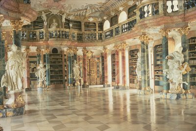 Interieur van de bibliotheek, voltooid in 1744 door Unbekannt Unbekannt