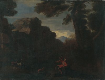 Landschap met figuurlijke stafage door Unbekannt Unbekannt