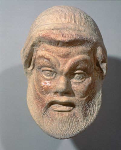 Masker van de buitenkant van een theater, 3e eeuw v.Chr. door Unbekannt Unbekannt