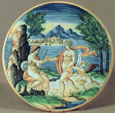 Bord met Parijs en Venus, door Giovanni-Battista da Faenza, 1563 door Unbekannt Unbekannt