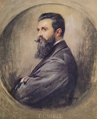 Portret van Theodor Hertzl (1860-1904) door Unbekannt Unbekannt